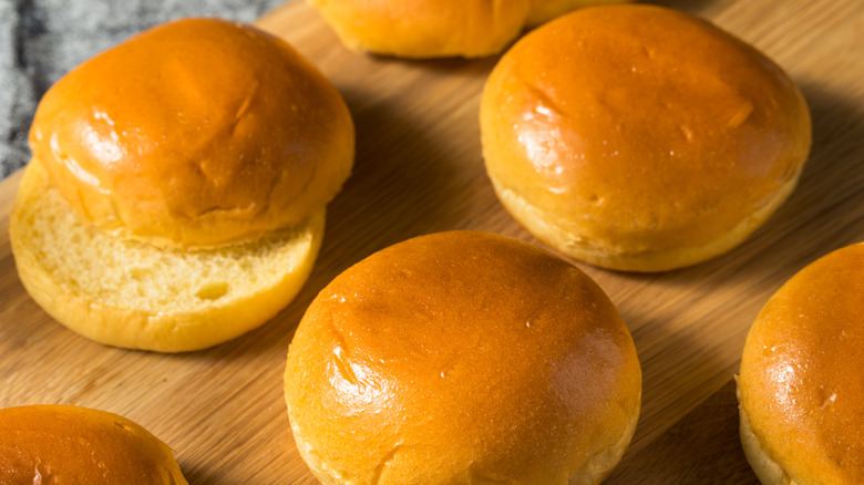 Homemade sweet brioche hamburger buns