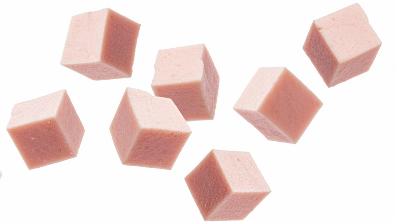 boiled cubed sausage 