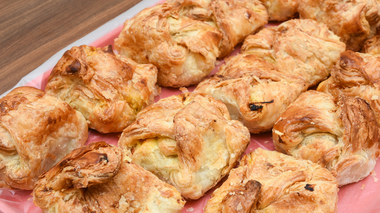 Egg puffs on a tray.