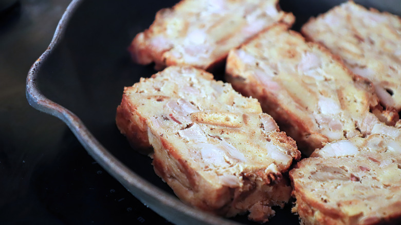 Frying scrapple in cast iron