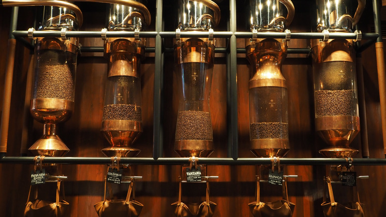 Starbucks Reserve beans in special containers