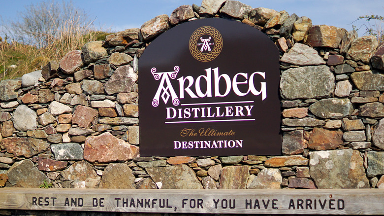 Ardbeg Distillery sign on Islay