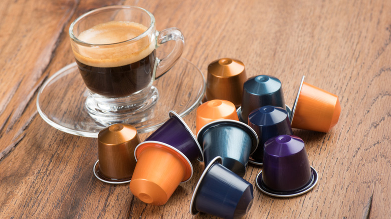 Nespresso coffee capsules and espresso