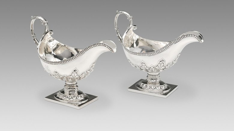 pair of silver gravy boats