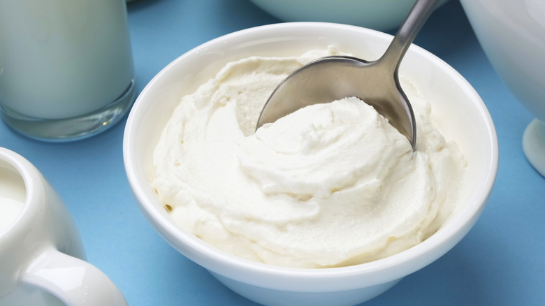Spoonful of whipped cream