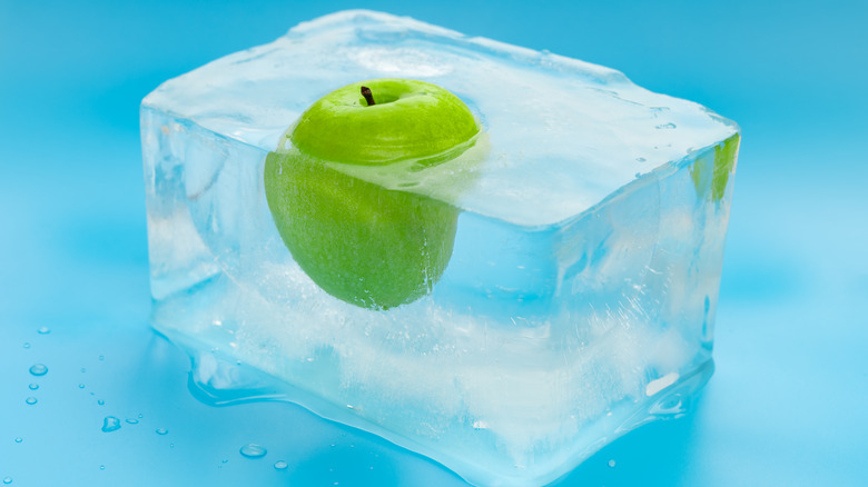 apple in block of ice