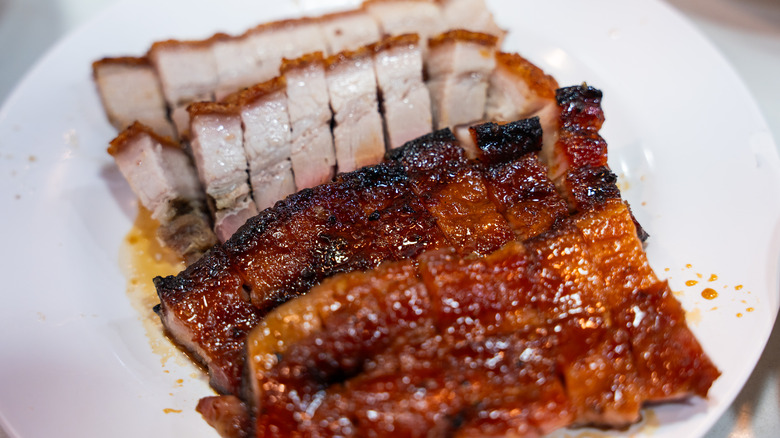 char siu pork on a plate