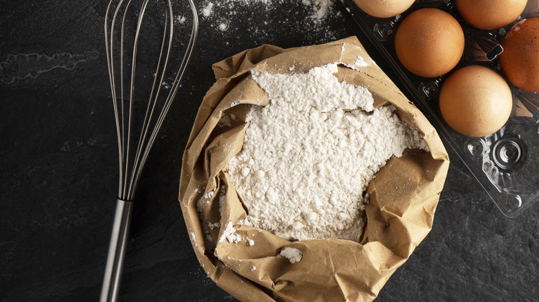 open bag of flour
