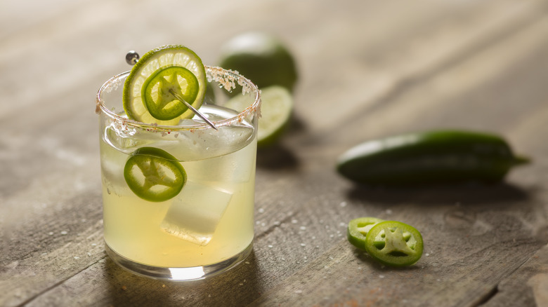 spicy margarita in glass