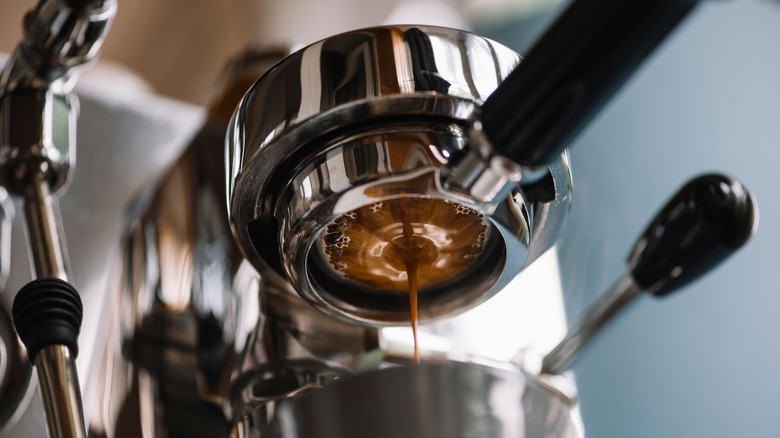 E61 brew group on espresso machine