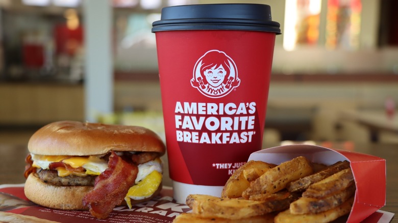 Wendys breakfast meal with coffee