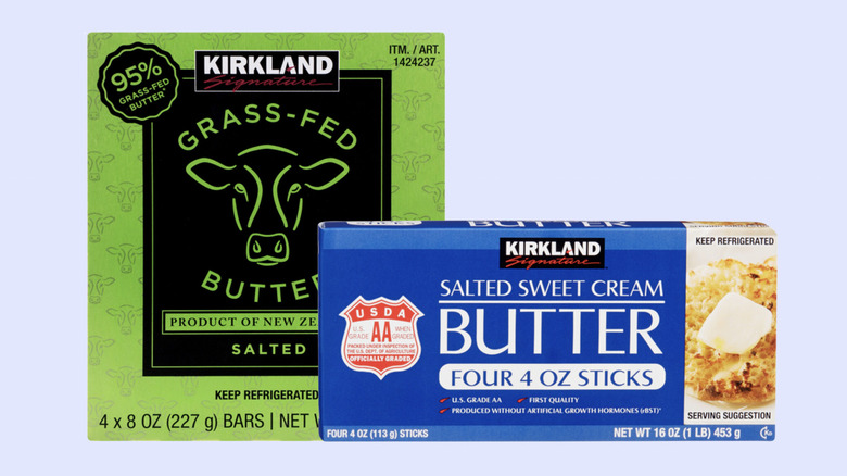 Two boxes of Kirkland Signature salted butter