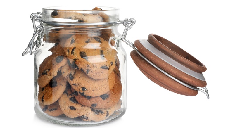 Jar of chocolate chip cookies