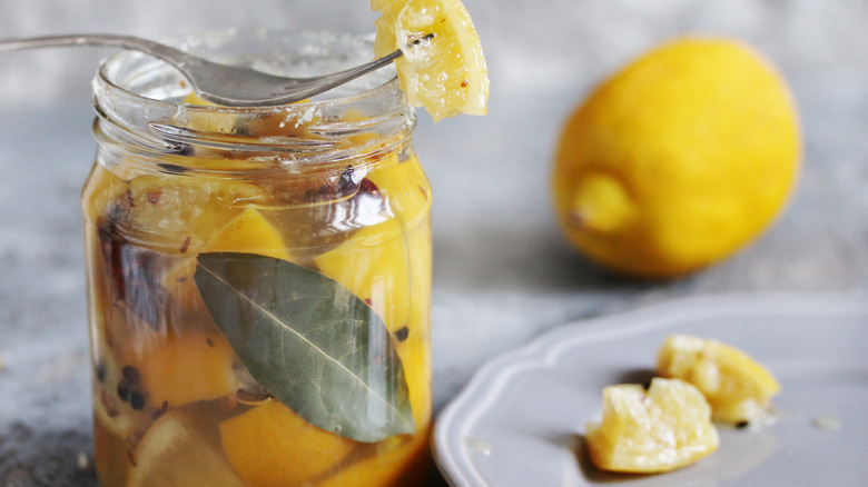 Preserved lemons in a jar