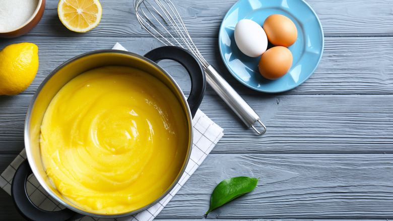 lemon curd and eggs