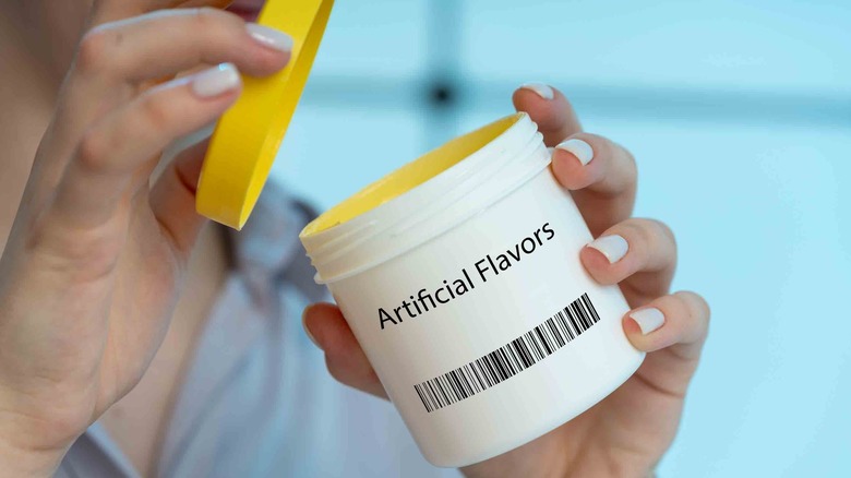 jar labeled artificial flavors