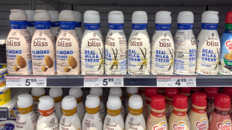 creamers on grocery store shelf