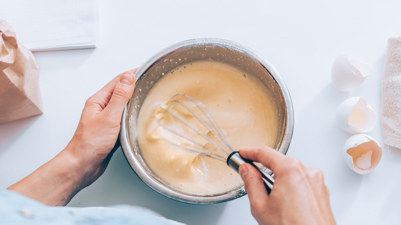 Whisking batter