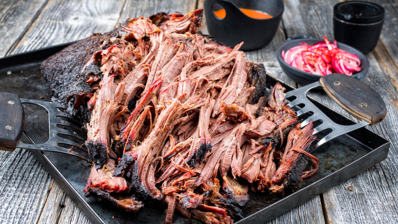 plate of shredded beef