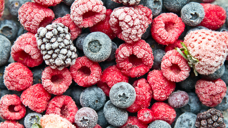 Various frozen berries