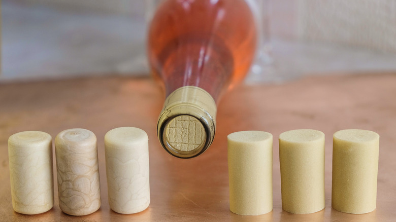 synthetic corks and rose wine