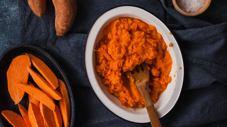 making sweet potato casserole