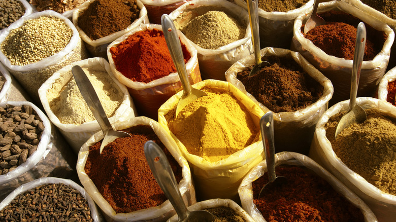 bags of bulk spices