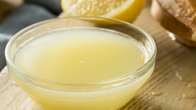 lemon juice in a glass bowl