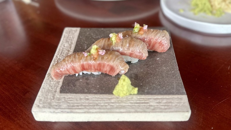 Wagyu Nigiri with rice