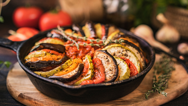 ratatouille in cast iron skillet