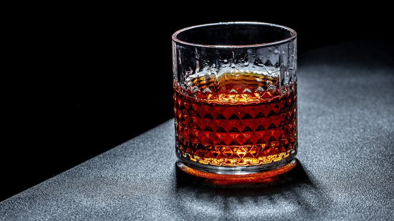 Bourbon in crystal glass