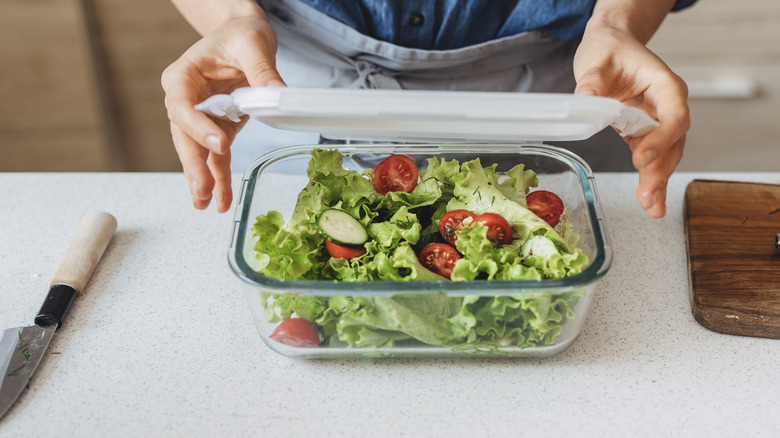 Salad In Reusable Glass Container