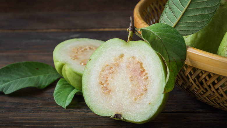 Guava on brown table