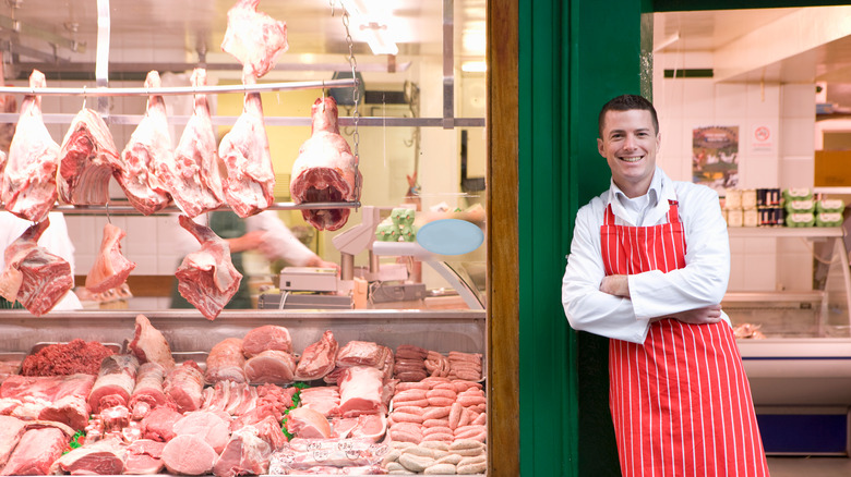 man working at butcher shop