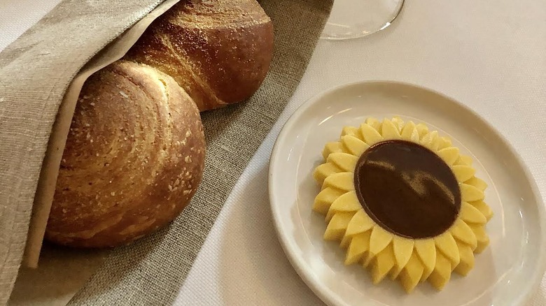 sunflower butter and fresh bread at Eleven Madison Park