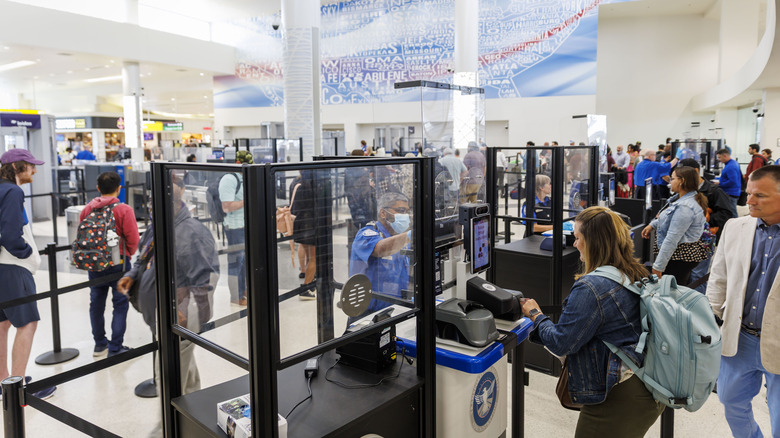 TSA line at airport