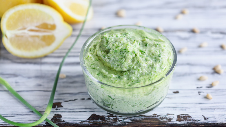 garlic scape pesto