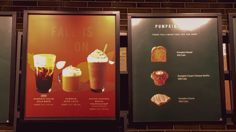 Starbucks fall menu