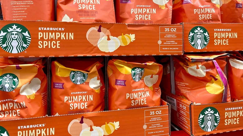 Starbucks pumpkin spice coffee display