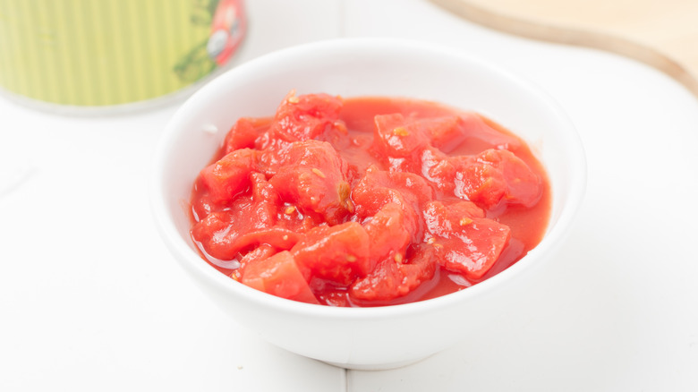 diced tomatoes in a bowl