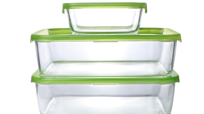 Stacked glass containers 