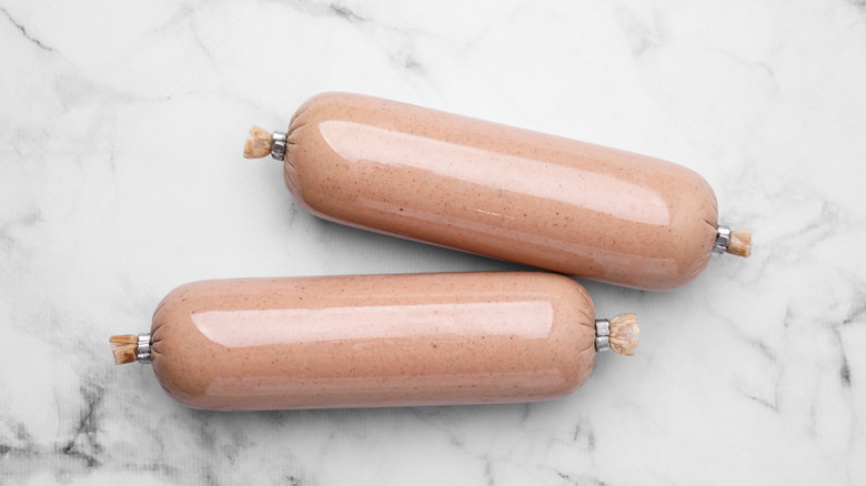 cased liverwurst sausage