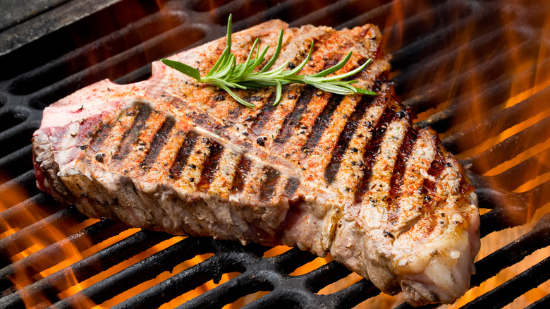 A grilled T-bone steak