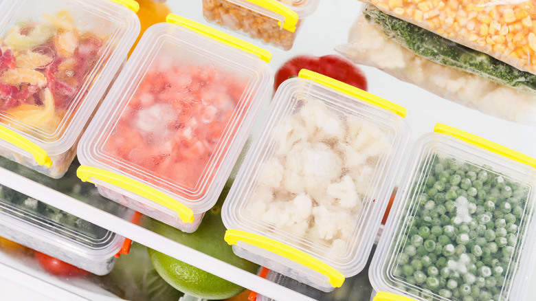 containers in freezer