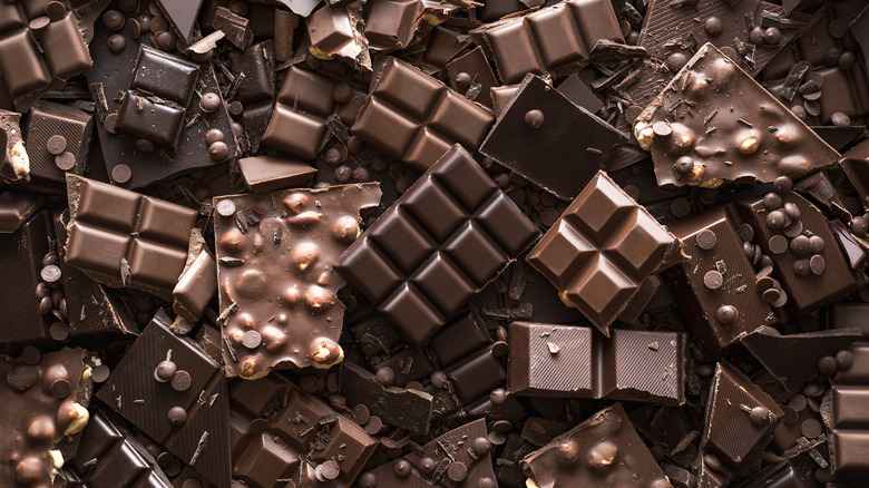 Chocolate bars with different textures