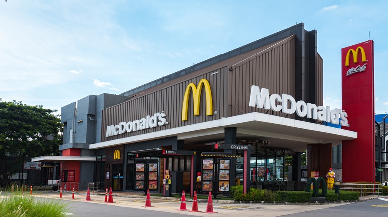 External view of McDonald's location with drive-thru