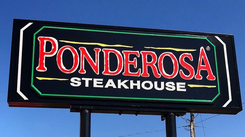 Ponderosa Steakhouse sign