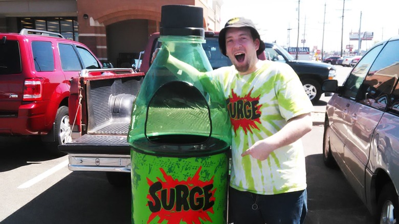 Surge fan with brand merchandise