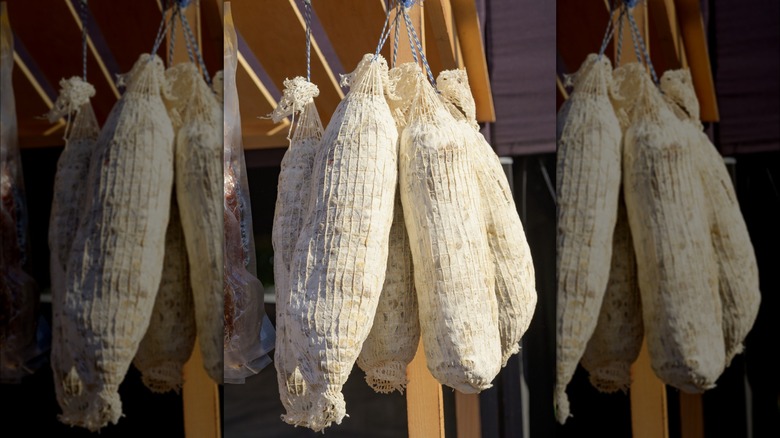 hanging sausages with penicillin