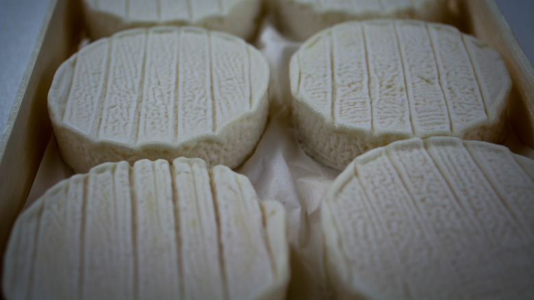 Wheels of raw milk cheese